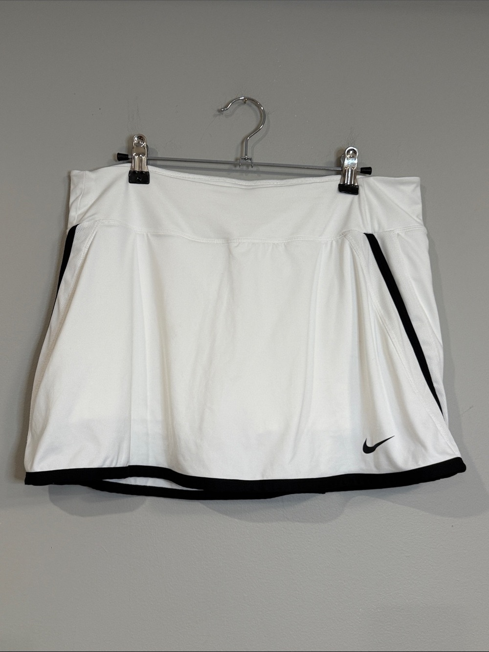 Nike White athletic skort with built-in shorts and black trim